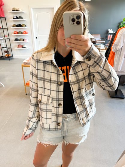 Ivory/Black Plaid Jacket