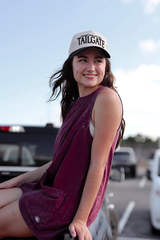 Meet Me At the Tailgate Embroidered Trucker Hat