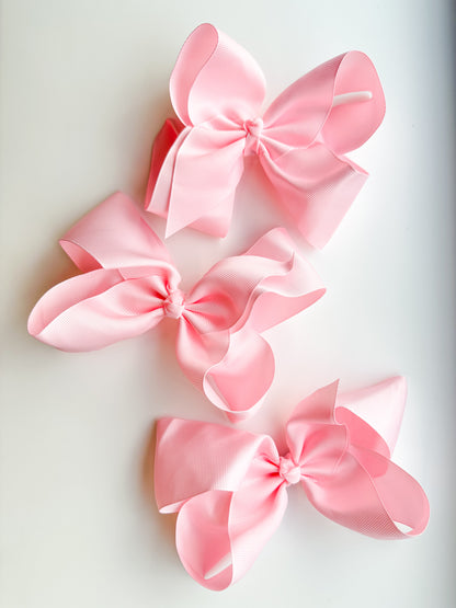 Large Light Pink Bow Hair Clip