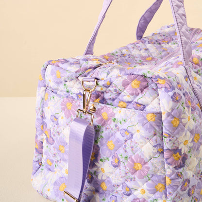Quilted Weekender Bag Purple