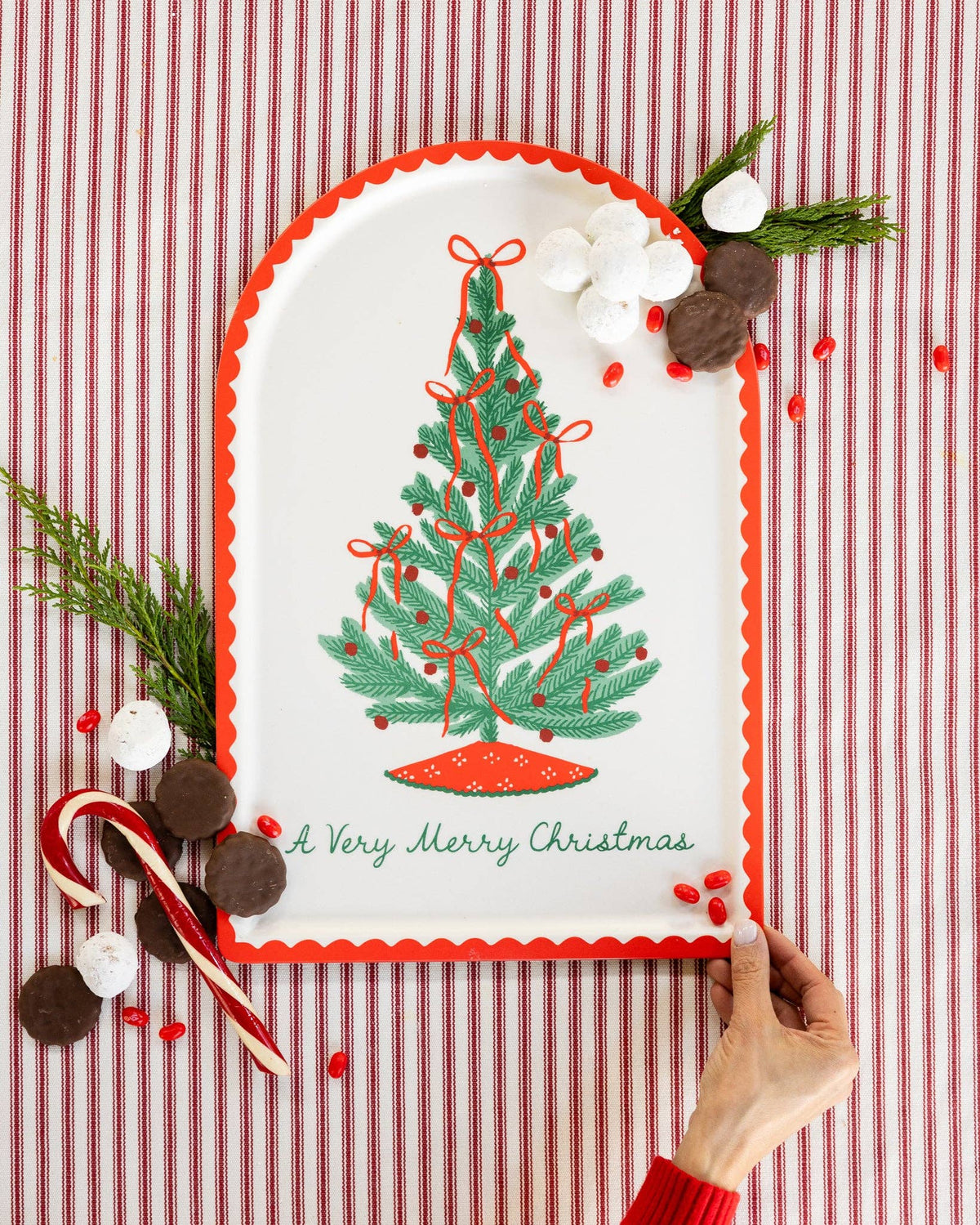 Christmas Tree Arch Bamboo Tray 12" x 18"