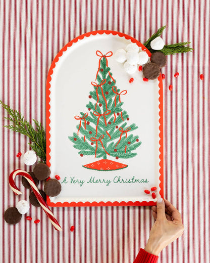 Christmas Tree Arch Bamboo Tray 12" x 18"