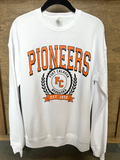 Pioneers Wreath White Crewneck Sweatshirt