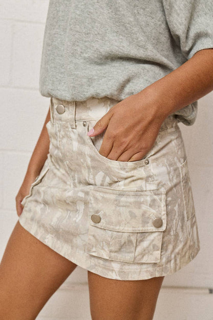 Camo Cargo Mini Skirt