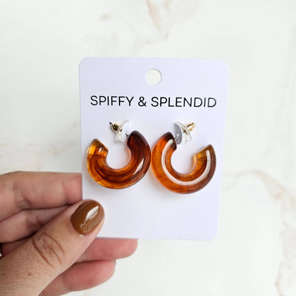 Chloe Hoop Earrings - Amber