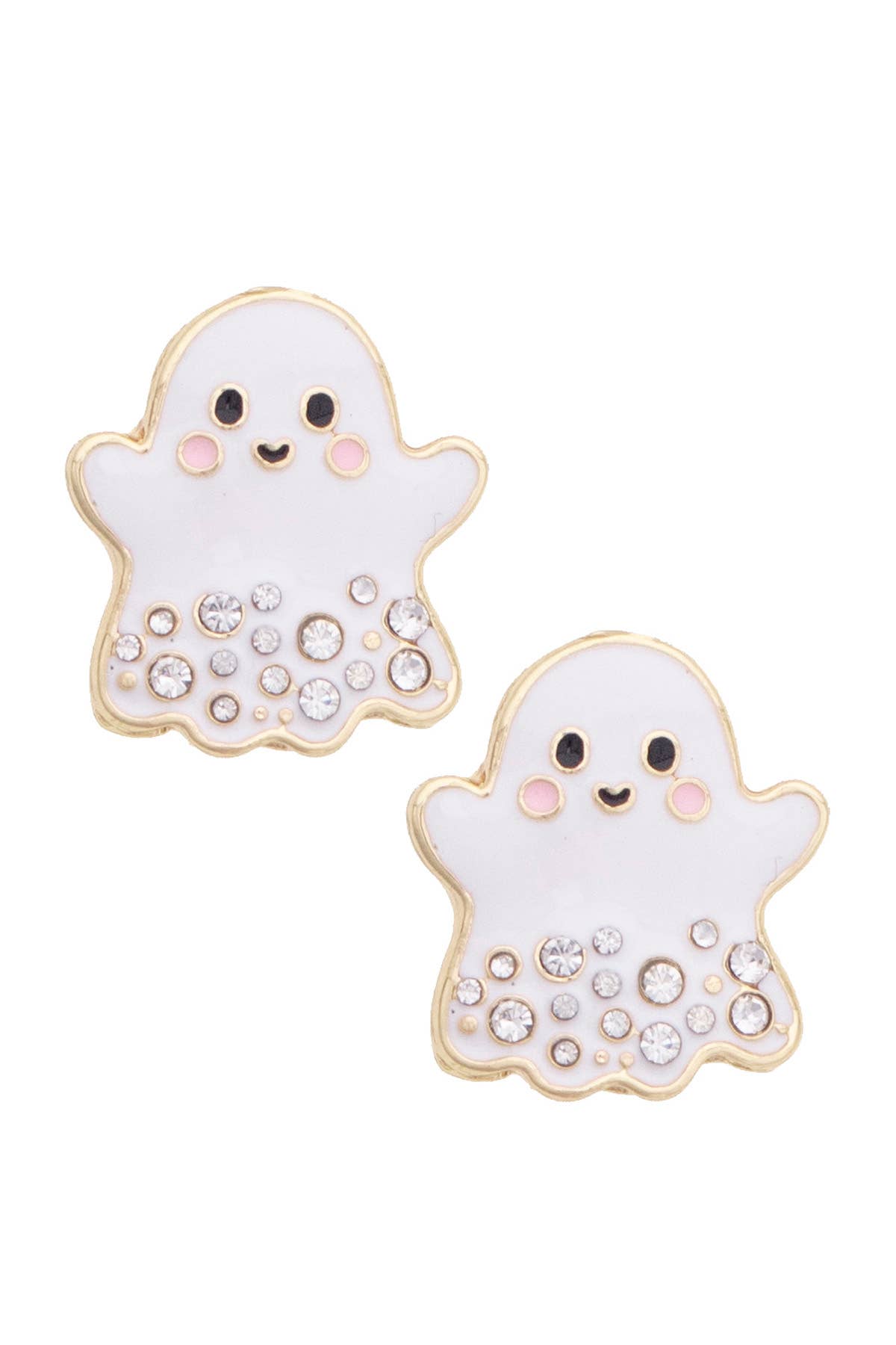 Rhinestone Ghost Stud Earrings
