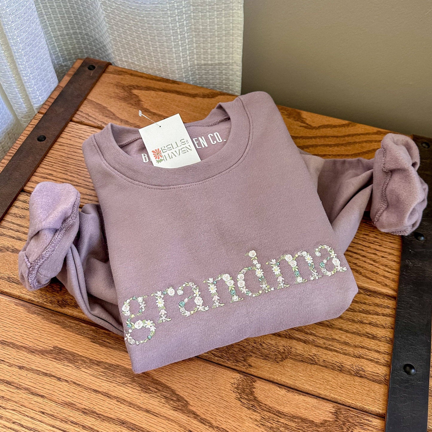 Grandma Floral Embroidered Crewneck