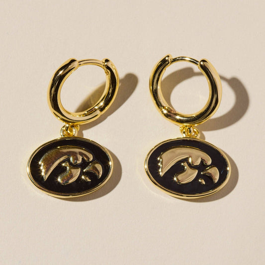 University of Iowa Tigerhawk Huggies Earrings
