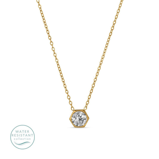 Hexagon CZ Diamond Necklace