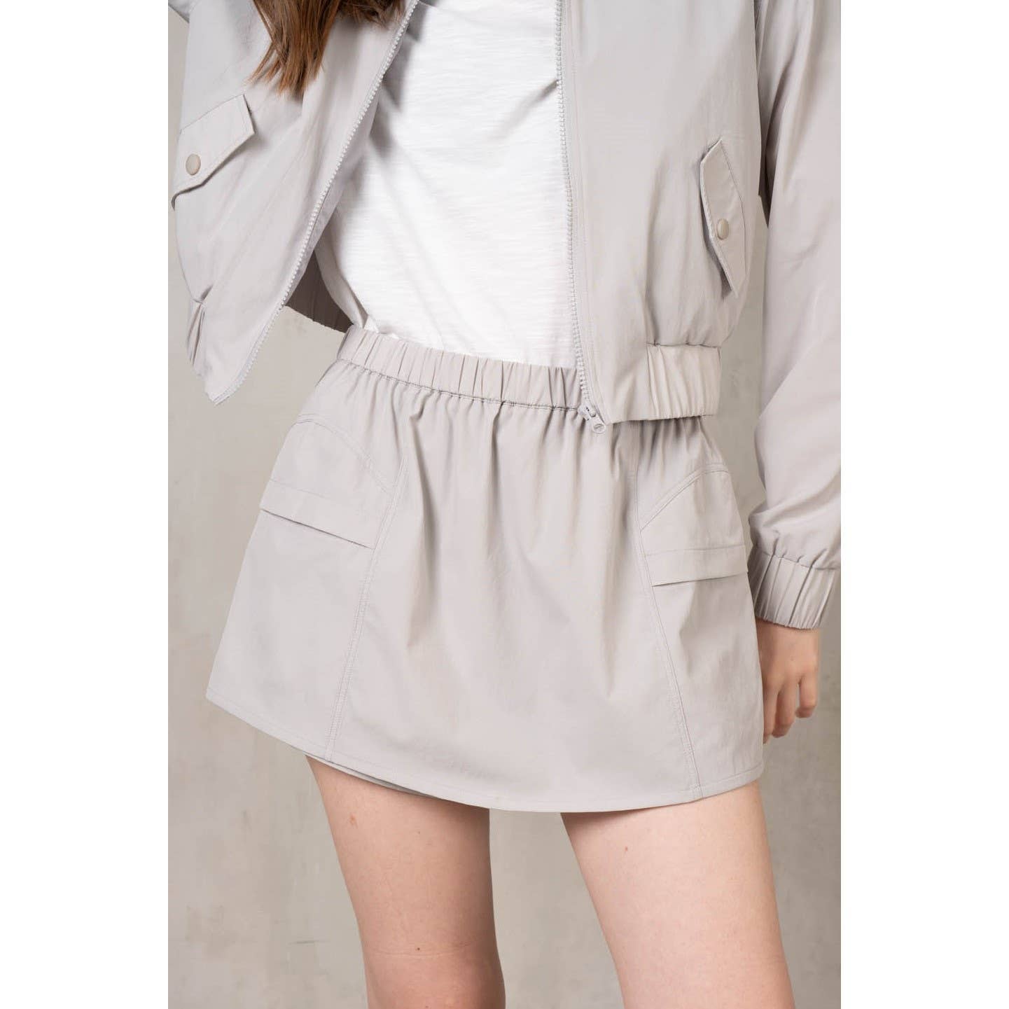 Stretch Woven Skort with Side Pockets