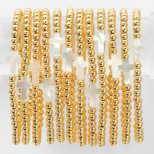 Shell Cross Beaded Bracelet