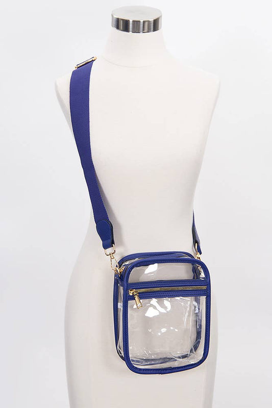 Clear Cross Body Mini Bag: Black