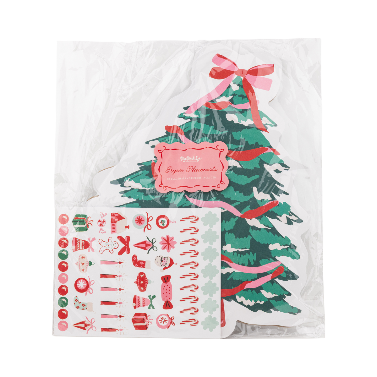 HChristmas Tree Shaped Placemats with Stickers