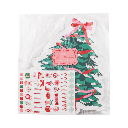 HChristmas Tree Shaped Placemats with Stickers