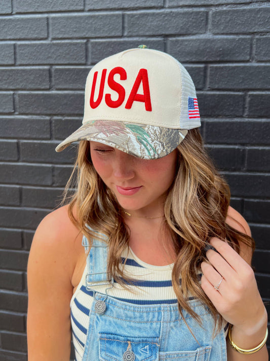 USA Vintage Camo Trucker Hat