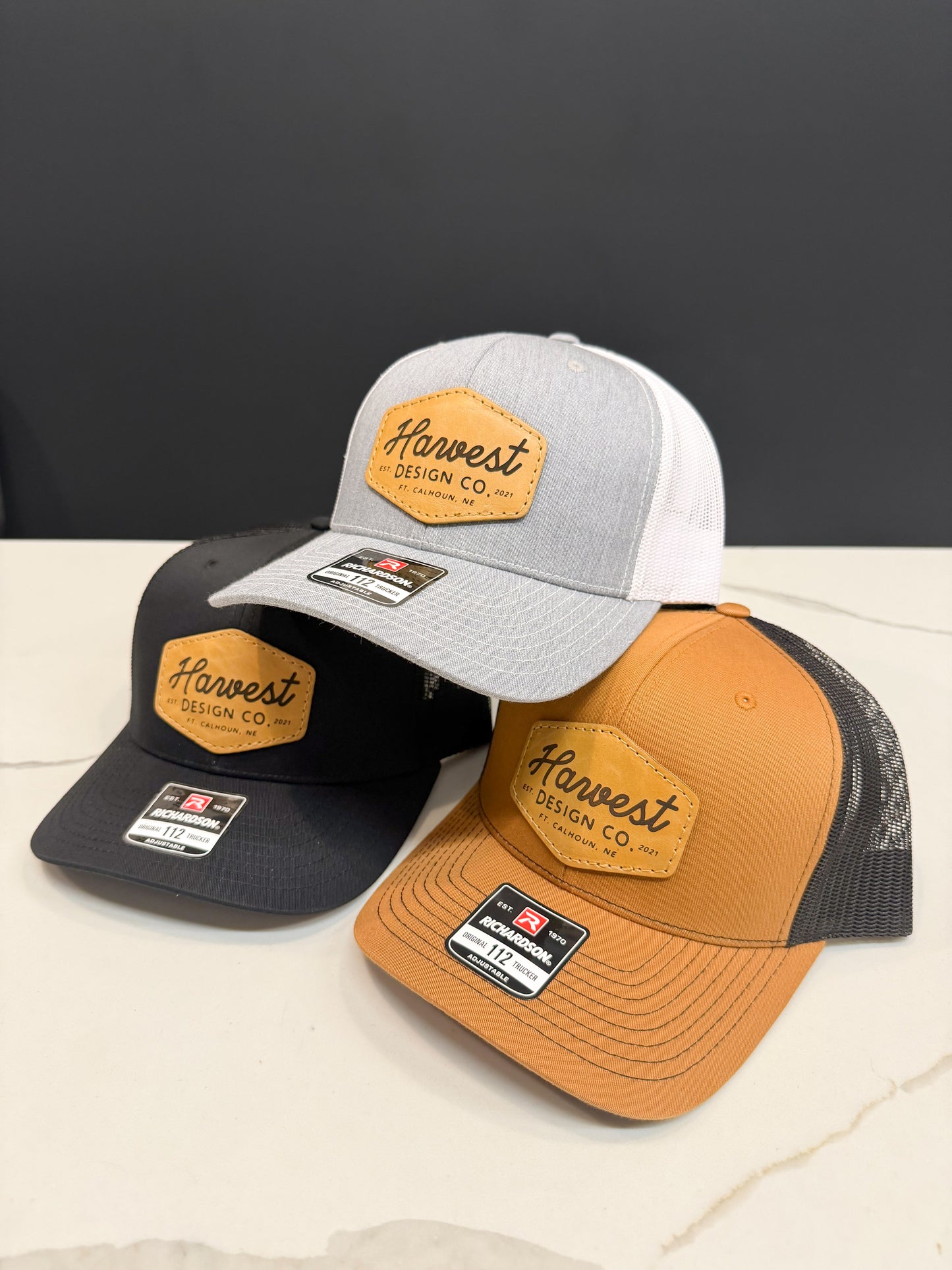 Harvest Design Co. Leather Patch Trucker Hat