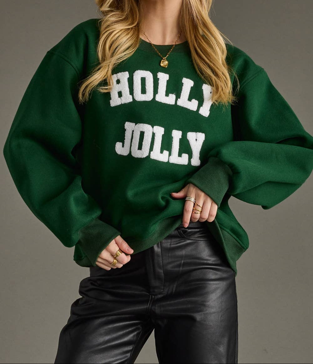 Green Holly Jolly Sweatshirt