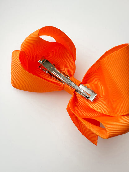 Orange Bow Hair Clip