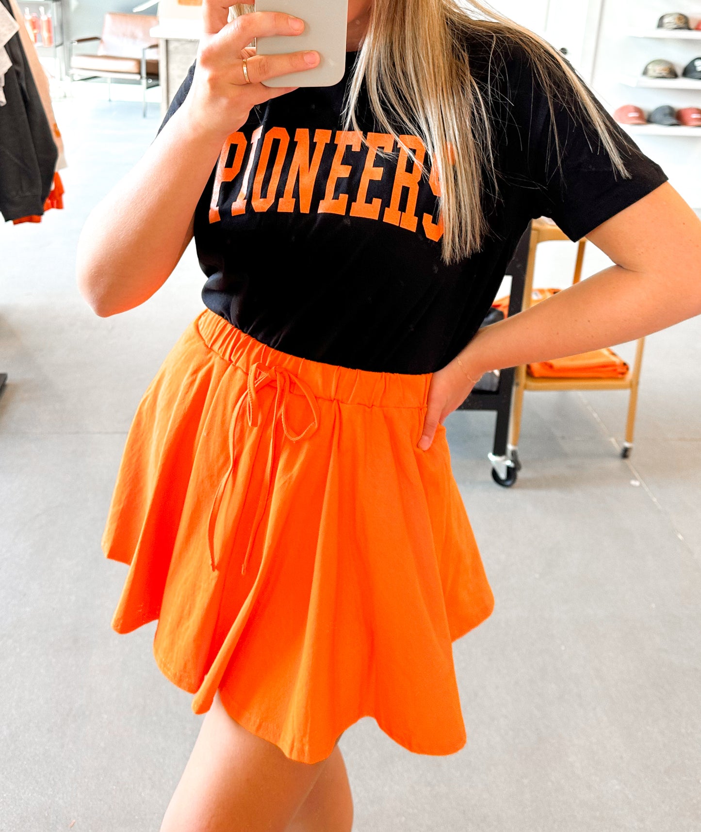 Orange Flutter Skirt