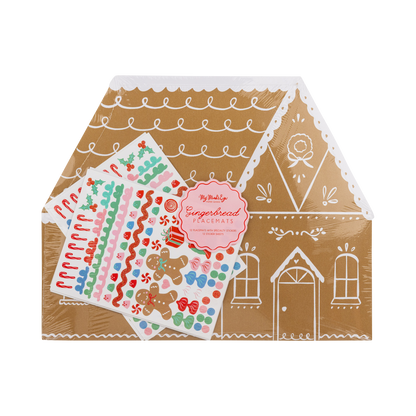 Gingerbread House Shaped Placemats with Stickers
