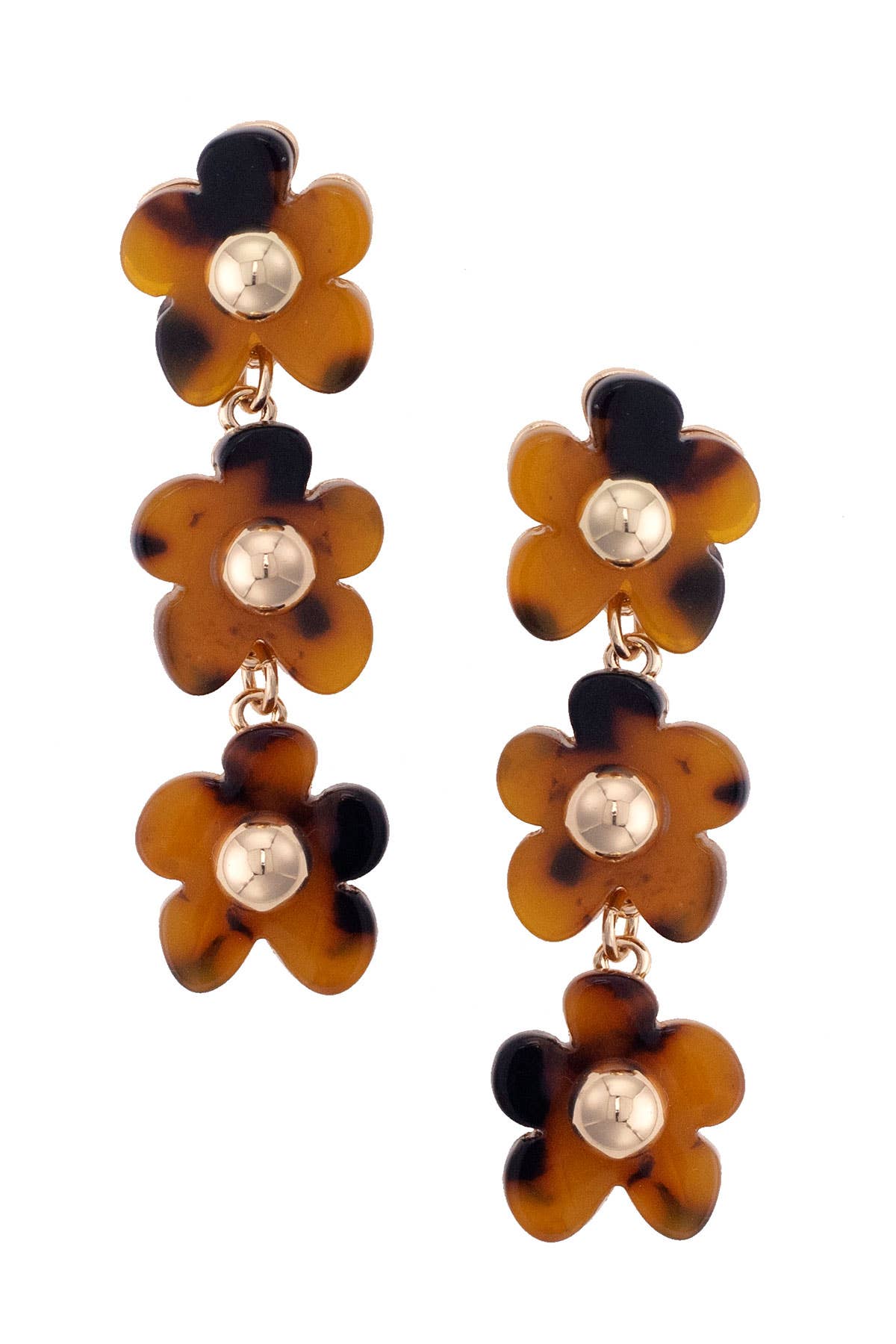 Tortoise Flower Earrings