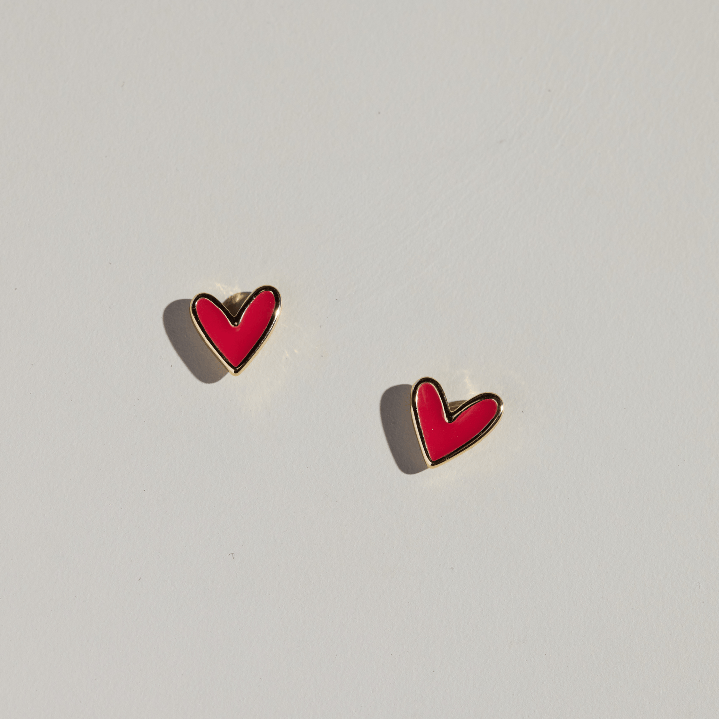 Red Sweetheart Stud Earrings