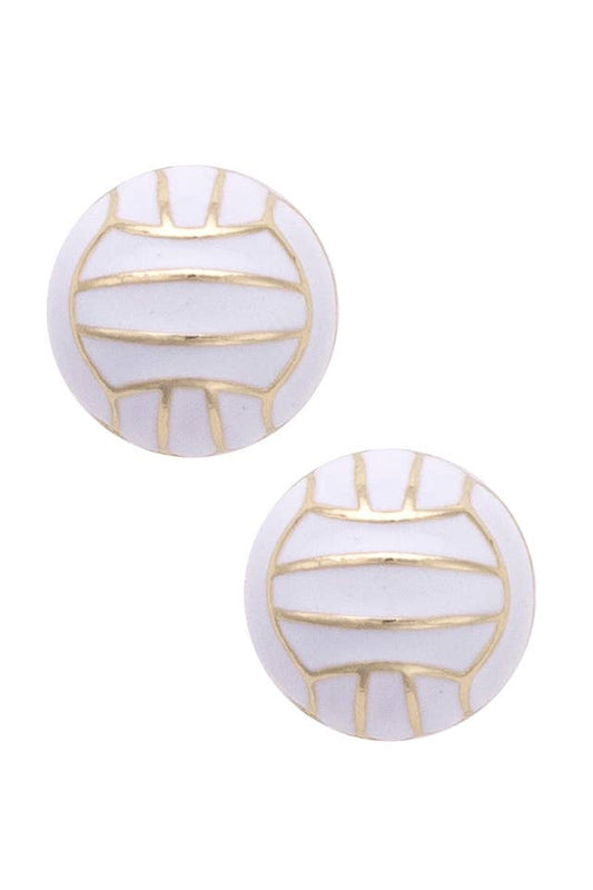 Volleyball Enamel Stud Earrings