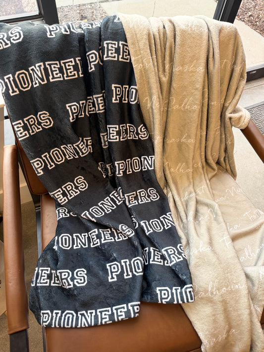 Black Pioneers Varsity Throw Blanket