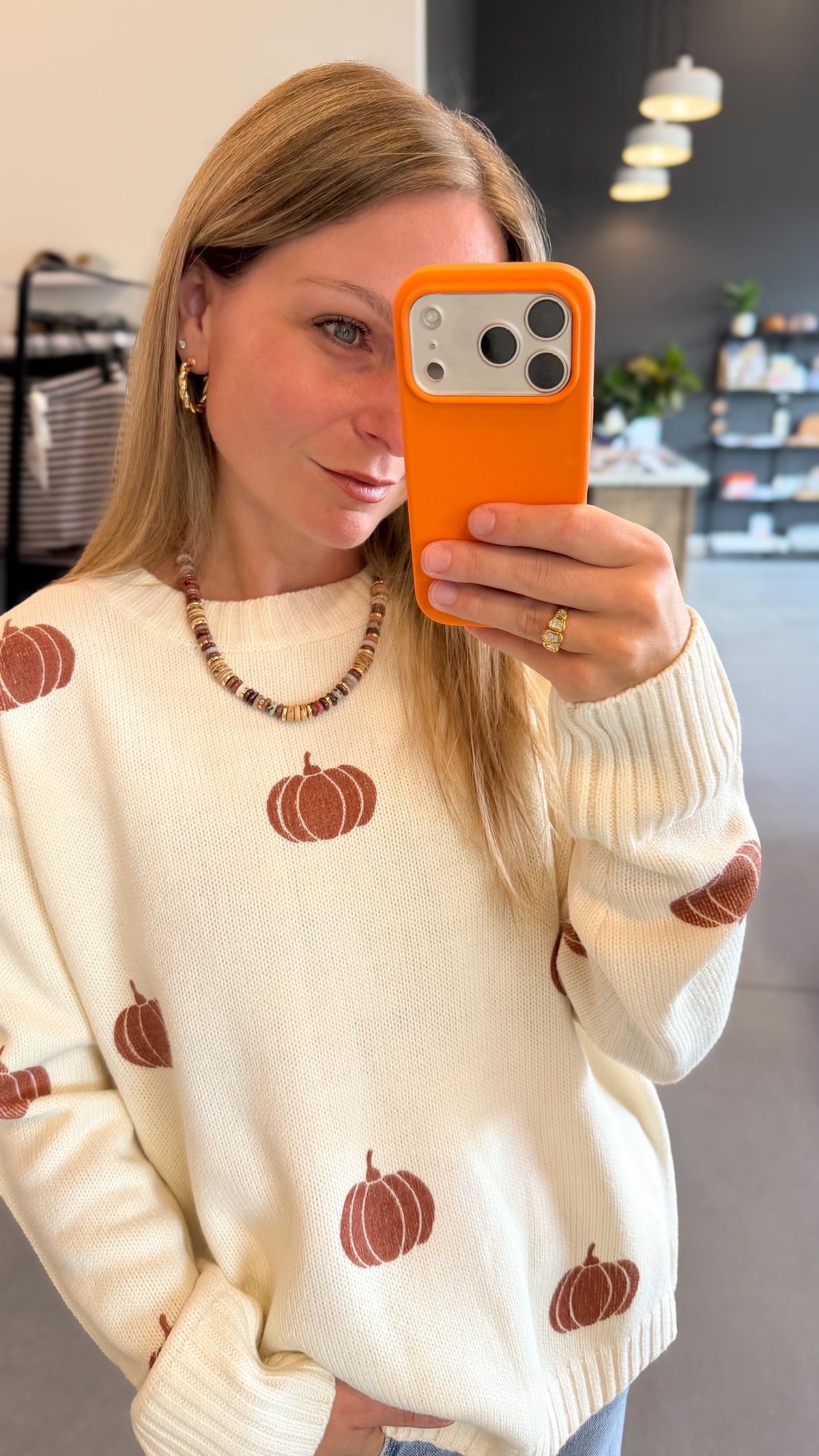 Cream Pumpkin Sweater