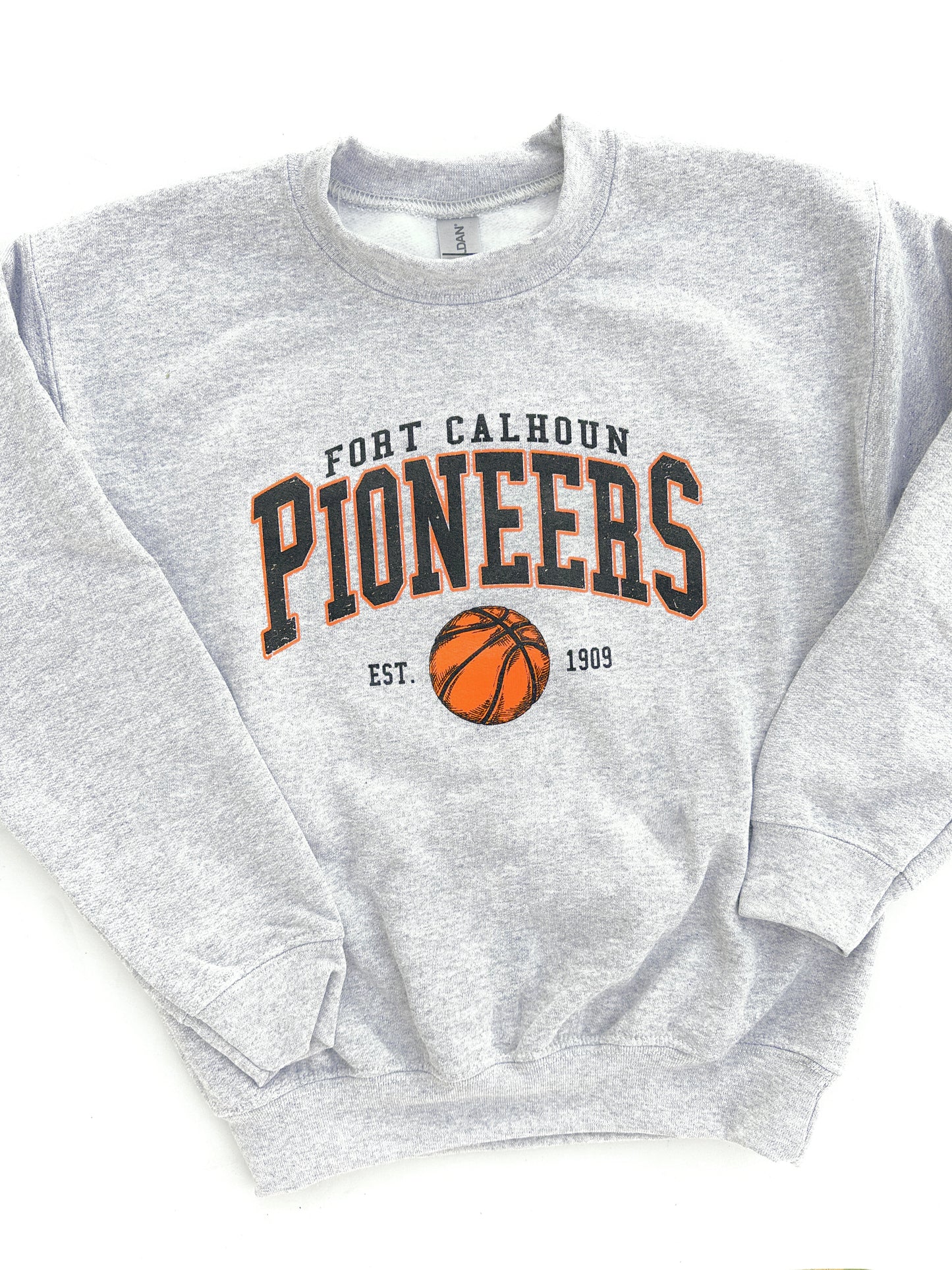 Youth Fort Calhoun Pioneers Basketball Crewneck Sweatshirt