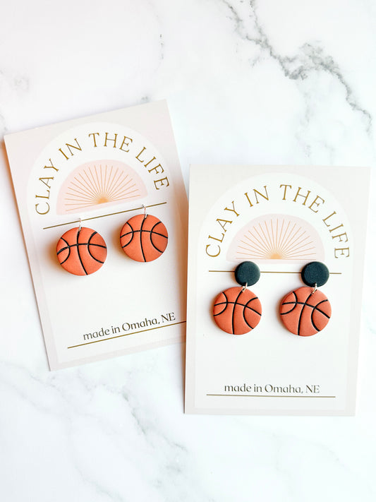 Basketball Handmade Clay Earrings