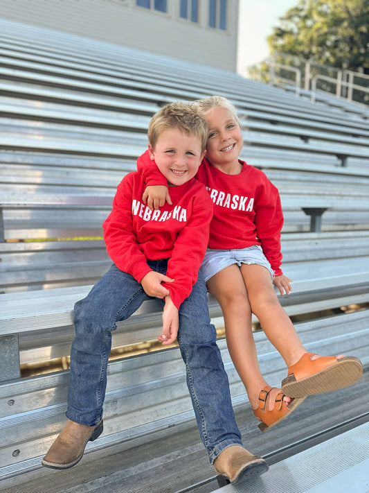 Youth Nebraska The Good Life Red Crewneck Sweatshirt