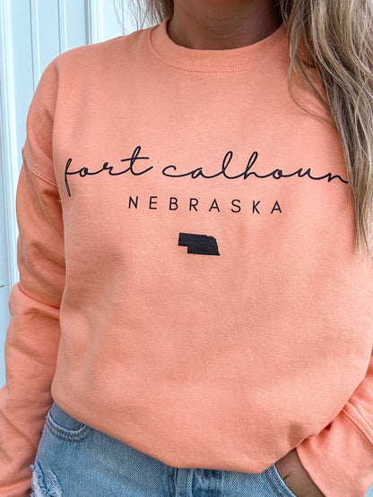 Fort Calhoun, Nebraska Script Sweatshirt