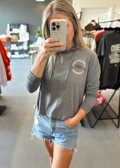 Fort Calhoun Coordinates Cropped Long Sleeve T-Shirt
