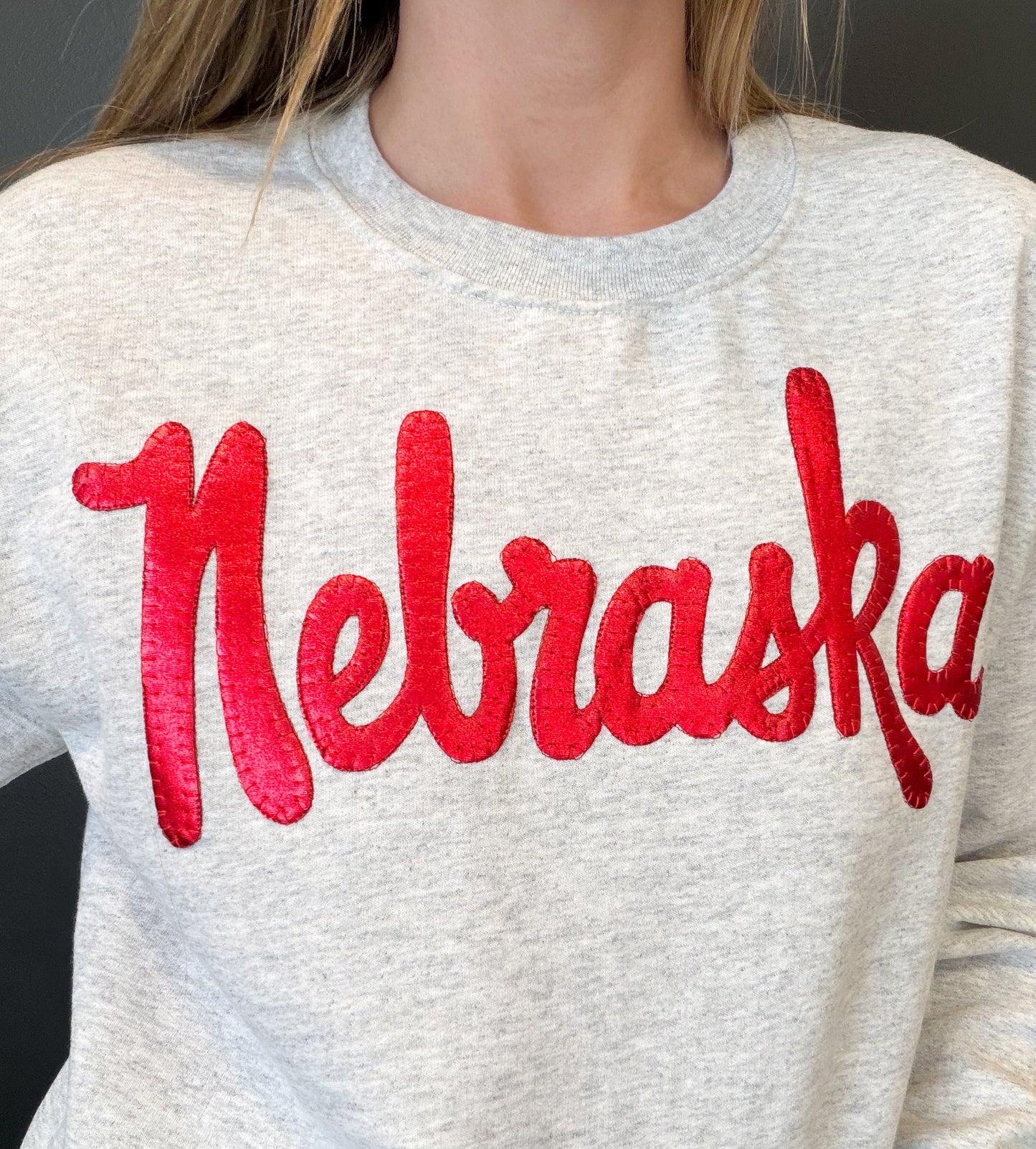 Nebraska Metallic Applique Sweatshirt