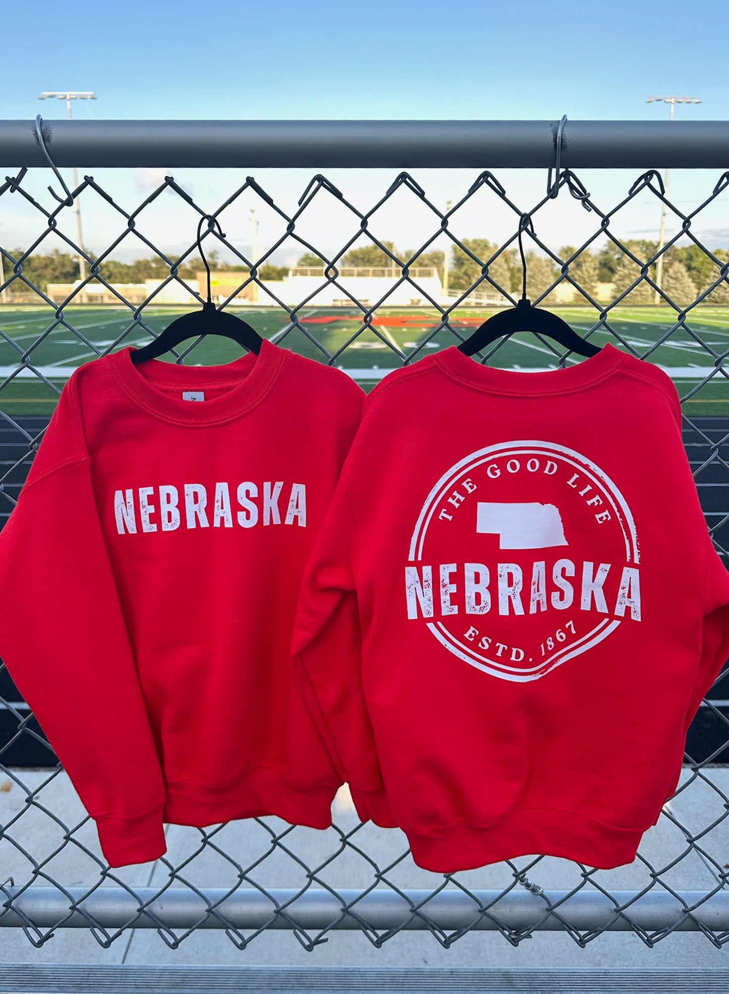 Youth Nebraska The Good Life Red Crewneck Sweatshirt