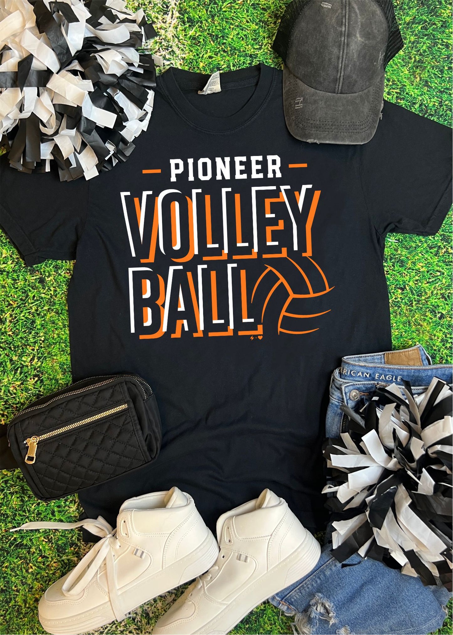 Pioneer Volleyball Black T-Shirt
