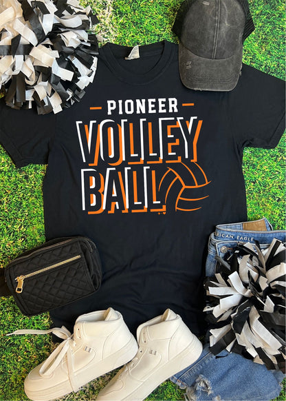 Pioneer Volleyball Black T-Shirt