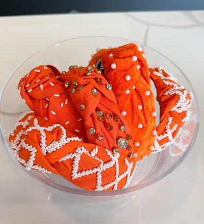 Orange Beaded Headbands