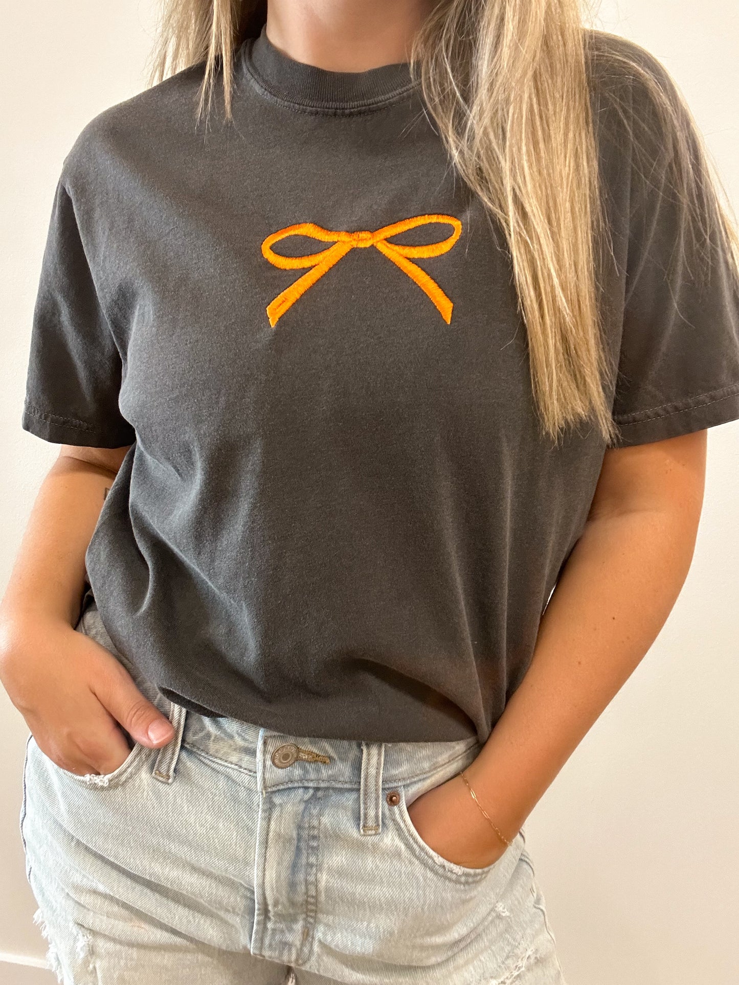 Embroidered Coquette Bow T-Shirt