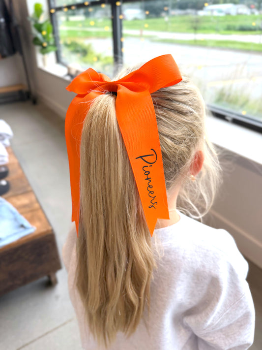 Pioneers Orange Hair Tie Bow