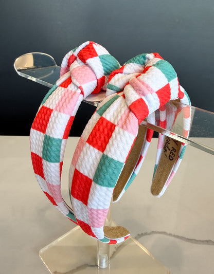Holiday Checkered Structured Headband