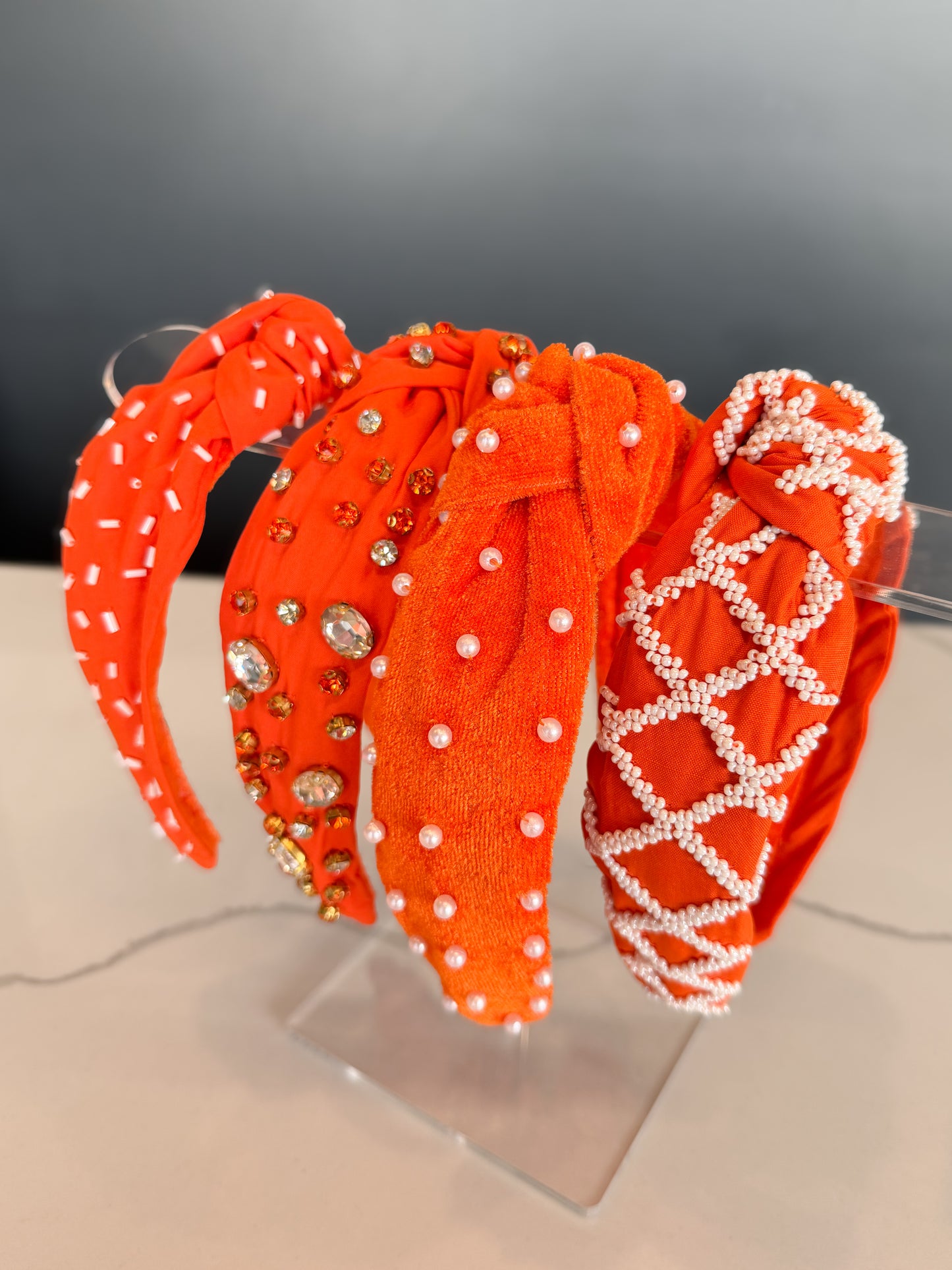 Orange Beaded Headbands