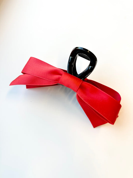 Red Bow Hair Claw Clip