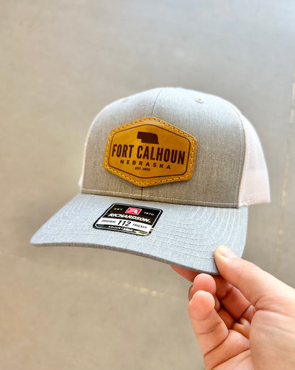 Fort Calhoun Hex Leather Patch Trucker Hat