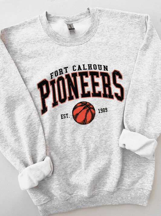 Fort Calhoun Pioneers Basketball Crewneck Sweatshirt