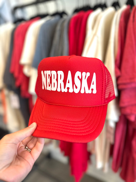 Nebraska Red Foam Trucker Hat