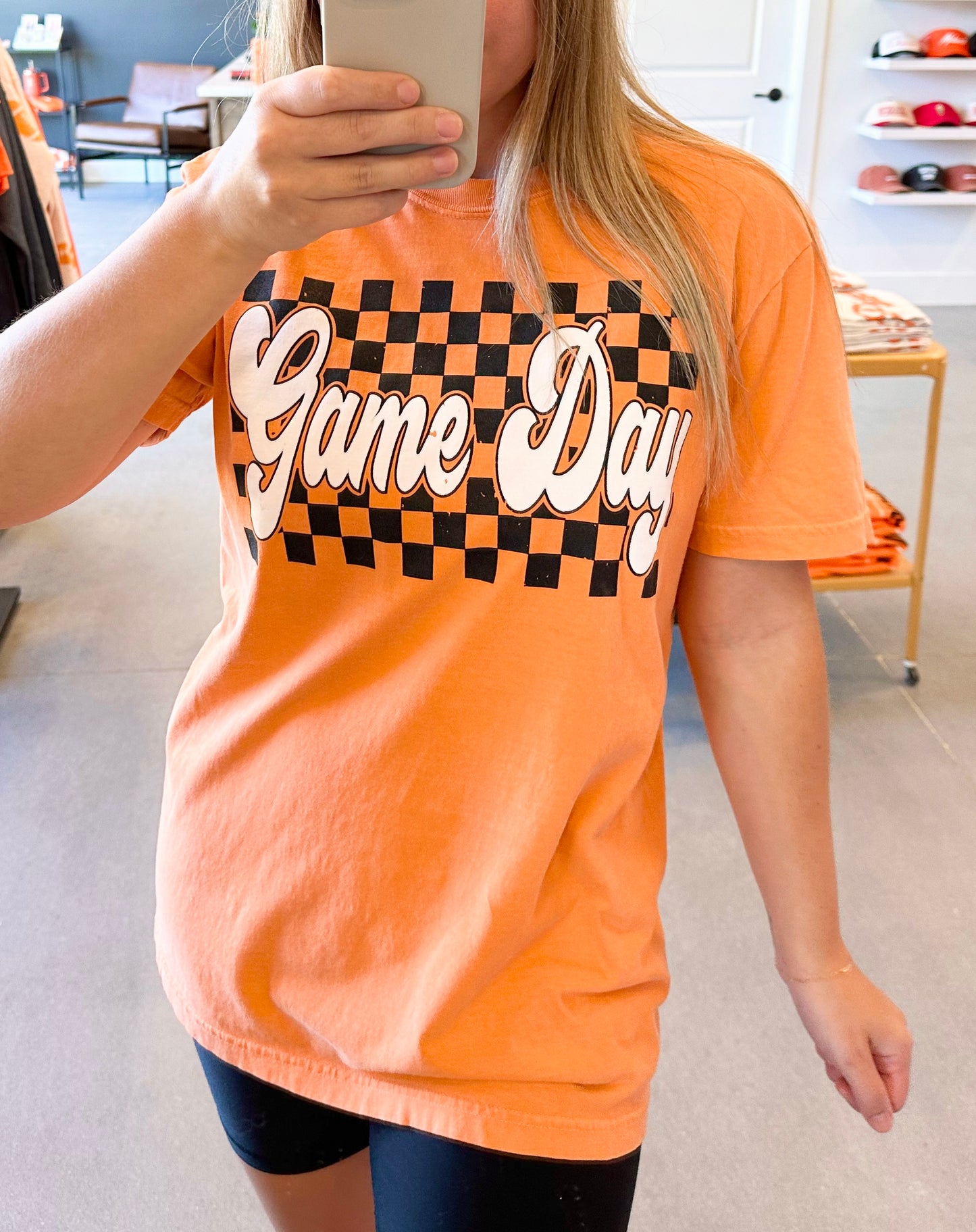 Game Day Checkered Puff T-Shirt