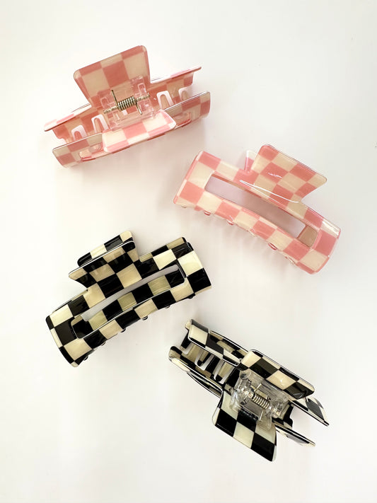 Checkered Claw Hair Clips