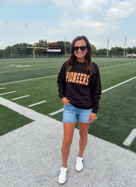 Pioneers Gingham Embroidered Applique Sweatshirt